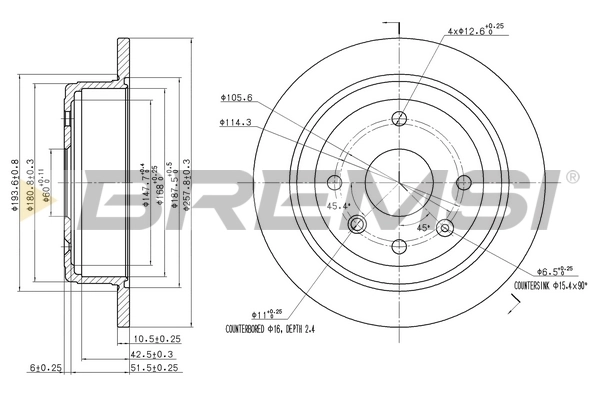 BREMSI féktárcsa - CD7606S - TothCarparts