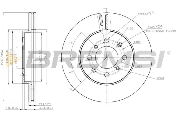 BREMSI féktárcsa - CD7610V - TothCarparts