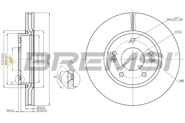 BREMSI féktárcsa - CD7619V - TothCarparts