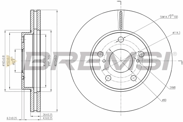 BREMSI féktárcsa - CD7668V - TothCarparts