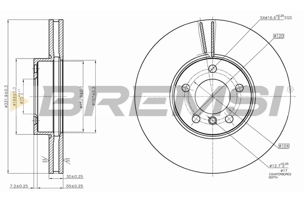 BREMSI féktárcsa - CD7714V - TothCarparts