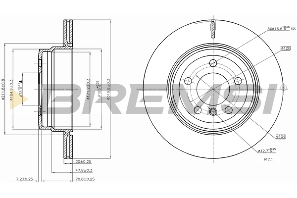 BREMSI féktárcsa - CD7715V - TothCarparts
