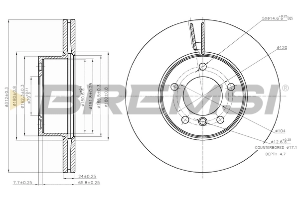BREMSI féktárcsa - CD7717V - TothCarparts
