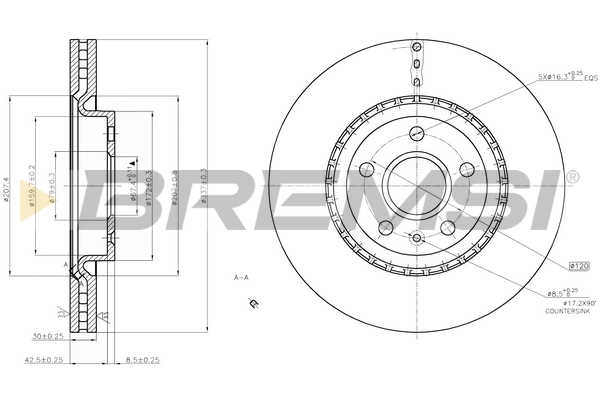 BREMSI féktárcsa - CD7723V - TothCarparts