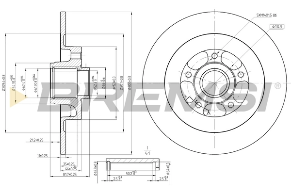 BREMSI féktárcsa - CD7725S - TothCarparts