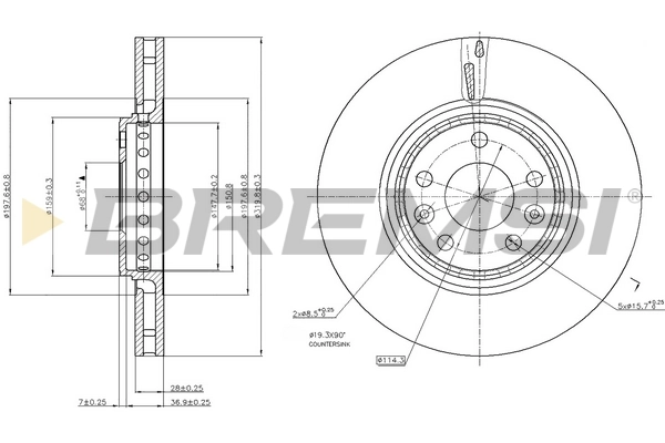 BREMSI féktárcsa - CD7727V - TothCarparts