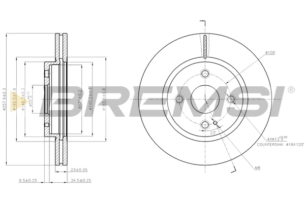 BREMSI féktárcsa - CD7738V - TothCarparts