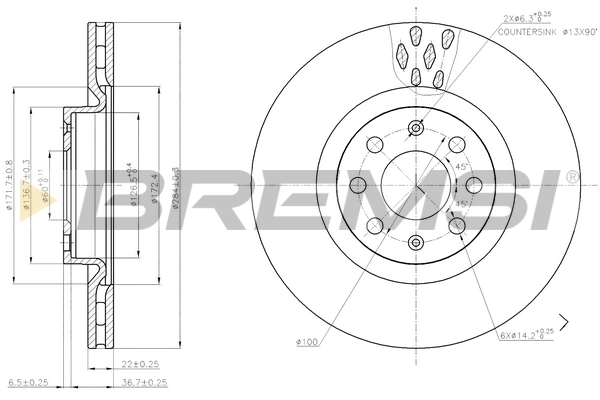 BREMSI féktárcsa - CD7804S - TothCarparts