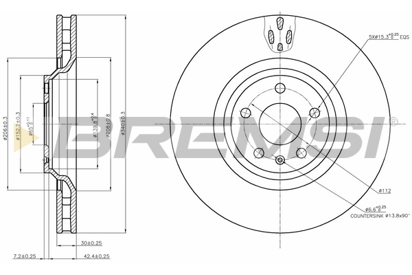BREMSI féktárcsa - CD7847V - TothCarparts