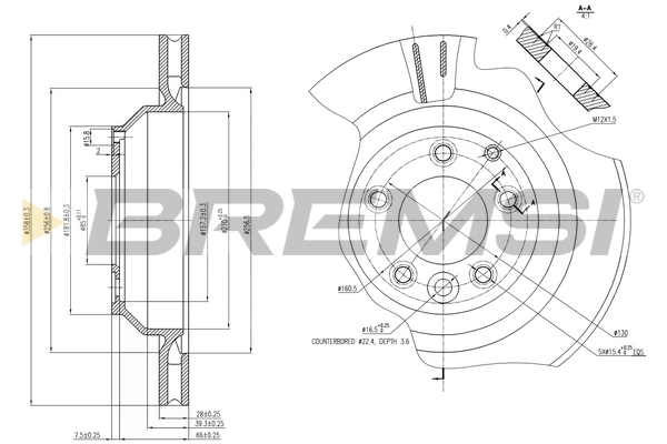 BREMSI féktárcsa - CD7855V - TothCarparts