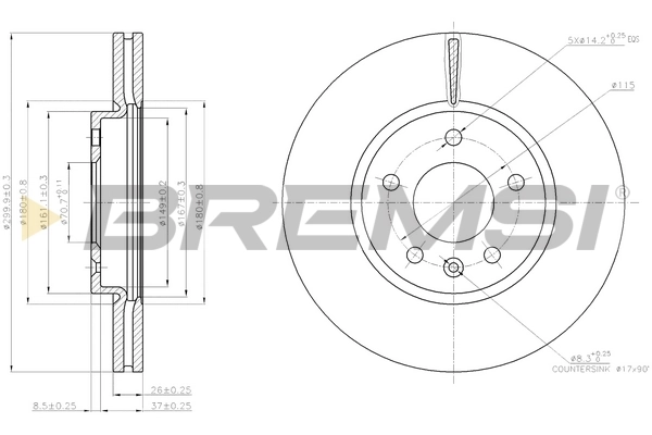 BREMSI féktárcsa - CD7870V - TothCarparts