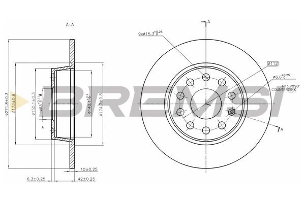 BREMSI féktárcsa - CD7895S - TothCarparts