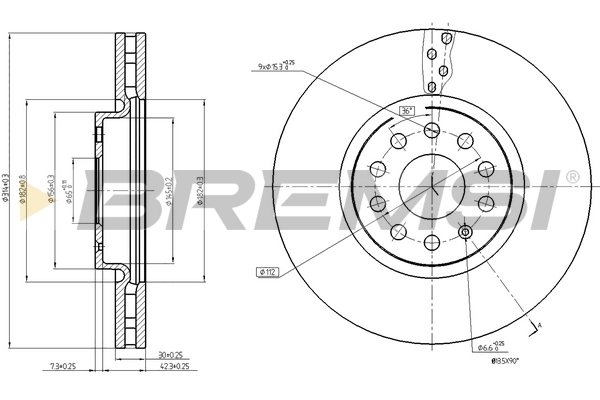 BREMSI féktárcsa - CD8016V - TothCarparts