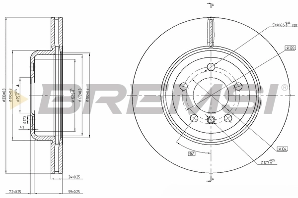 BREMSI féktárcsa - CD8039V - TothCarparts