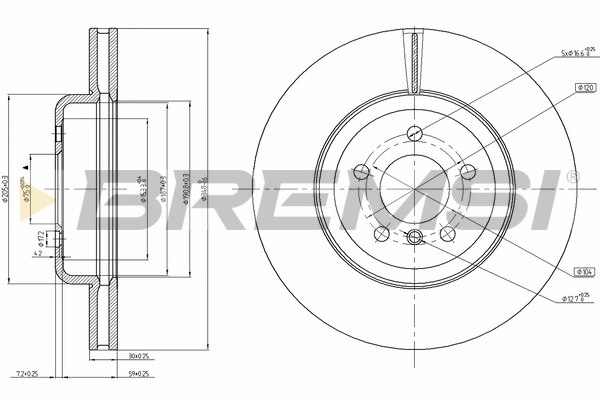 BREMSI féktárcsa - CD8047V - TothCarparts