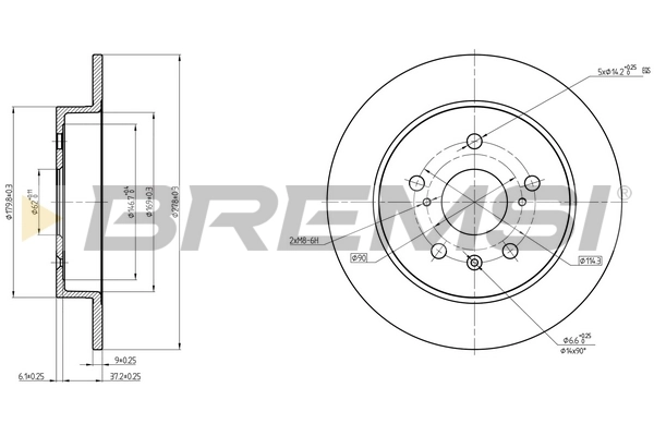 BREMSI féktárcsa - CD8075S - TothCarparts