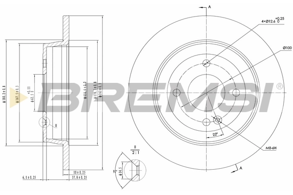 BREMSI féktárcsa - CD8090S - TothCarparts