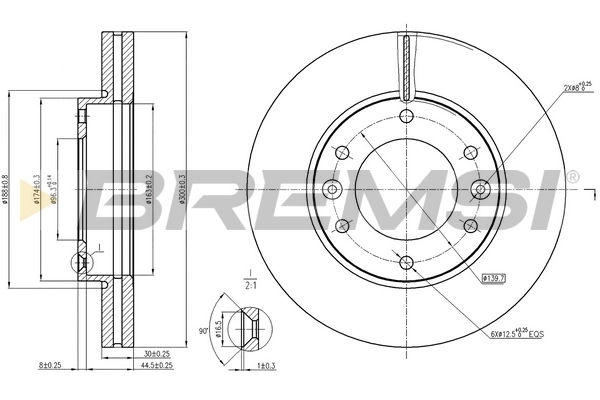 BREMSI féktárcsa - CD8111V - TothCarparts