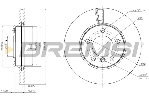BREMSI féktárcsa - CD8122V - TothCarparts