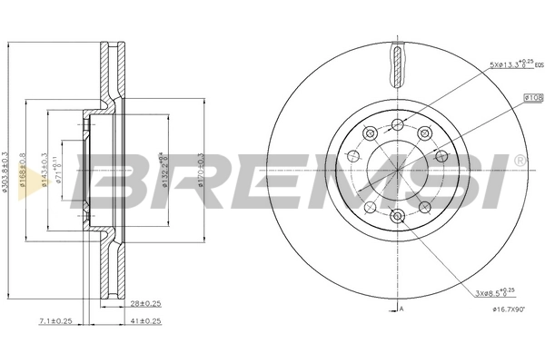 BREMSI féktárcsa - CD8156V - TothCarparts