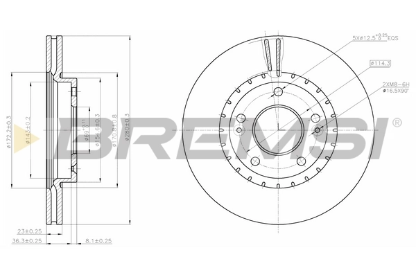 BREMSI féktárcsa - CD8187V - TothCarparts