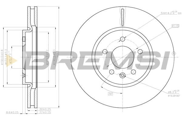 BREMSI féktárcsa - CD8191V - TothCarparts