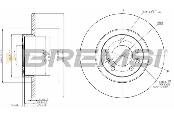 BREMSI féktárcsa - CD8297S - TothCarparts