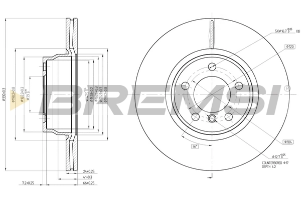 BREMSI féktárcsa - CD8315V - TothCarparts