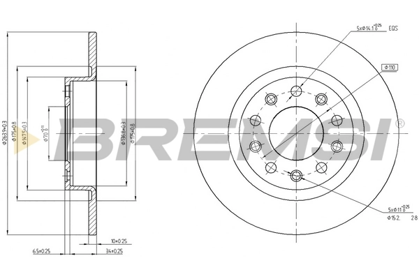 BREMSI féktárcsa - CD8333S - TothCarparts