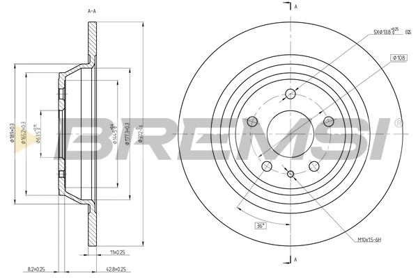 BREMSI féktárcsa - CD8338S - TothCarparts