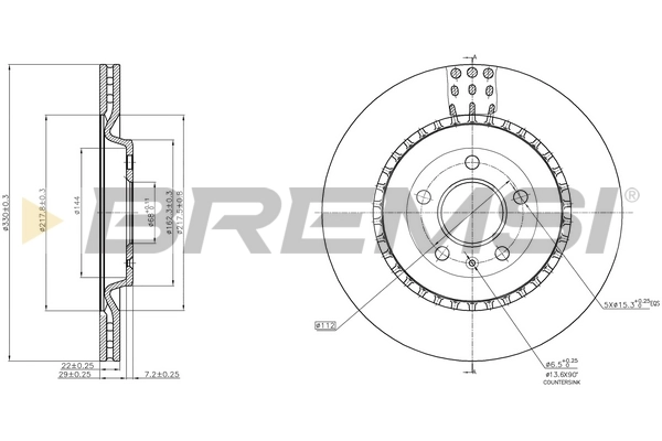 BREMSI féktárcsa - CD8383V - TothCarparts