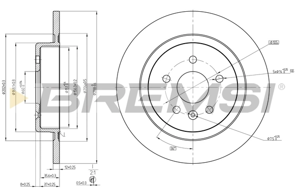 BREMSI féktárcsa - CD8425S - TothCarparts