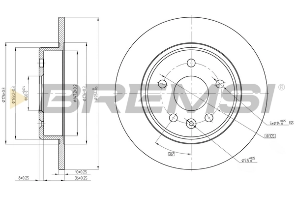 BREMSI féktárcsa - CD8426S - TothCarparts