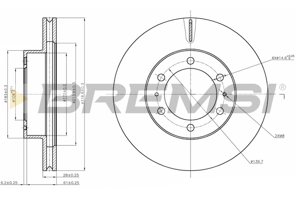 BREMSI féktárcsa - CD8475V - TothCarparts