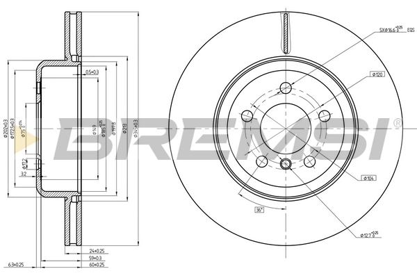 BREMSI féktárcsa - CD8480V - TothCarparts