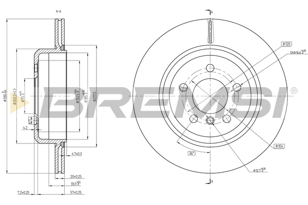 BREMSI féktárcsa - CD8504V - TothCarparts