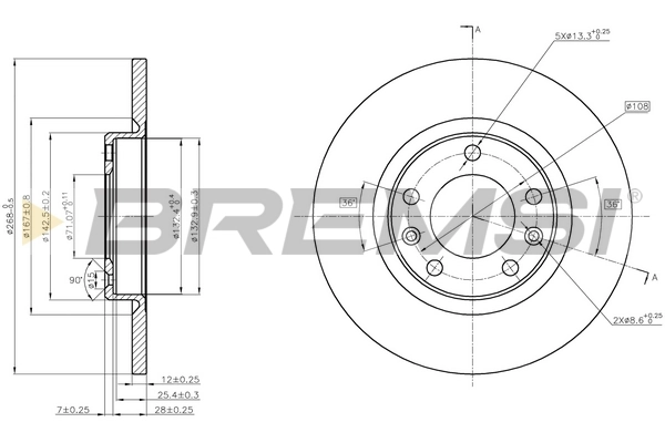 BREMSI féktárcsa - CD8569S - TothCarparts