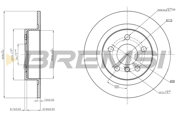 BREMSI féktárcsa - CD8612S - TothCarparts