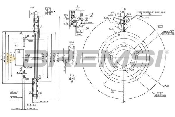 BREMSI féktárcsa - CD8627V - TothCarparts
