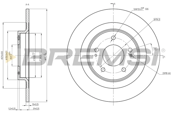 BREMSI féktárcsa - CD8652S - TothCarparts