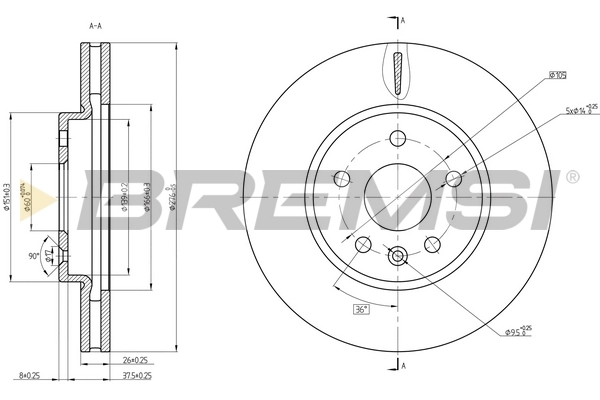BREMSI féktárcsa - CD8685V - TothCarparts