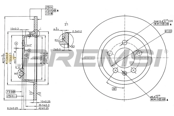 BREMSI féktárcsa - CD8691S - TothCarparts