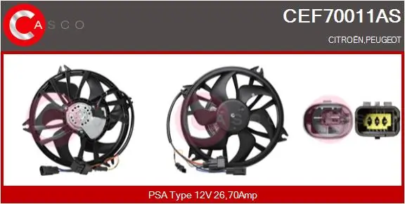 CASCO villanymotor, hűtőventilátor - CEF70011AS - TothCarparts