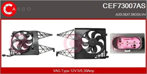 CASCO villanymotor, hűtőventilátor - CEF73007AS - TothCarparts