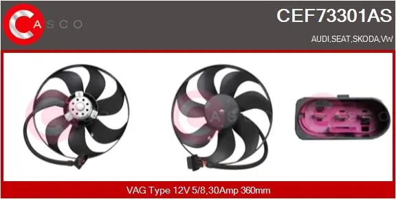 CASCO ventilátor, motorhűtés - CEF73301AS - TothCarparts