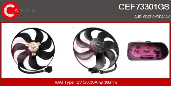 CASCO ventilátor, motorhűtés - CEF73301GS - TothCarparts