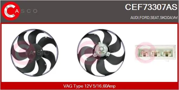 CASCO ventilátor, motorhűtés - CEF73307AS - TothCarparts