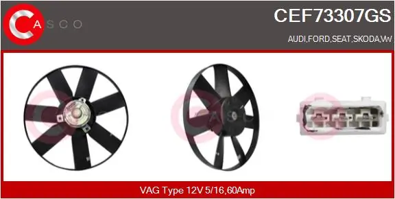 CASCO ventilátor, motorhűtés - CEF73307GS - TothCarparts