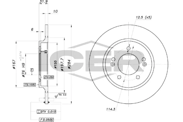 ICER féktárcsa - 78BD5270-2 - TothCarparts