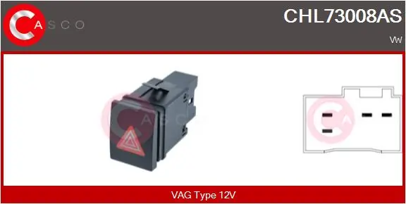 CASCO vészvillogó kapcsoló - CHL73008AS - TothCarparts